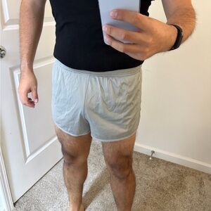 Light Gray Athletic Running Shorts for Men